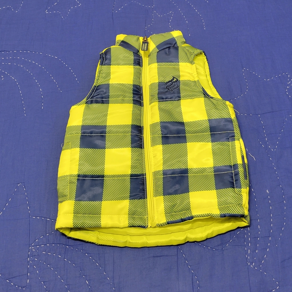 12 months cute baby boy Rock Wear Puffer vest jacket 😍 💙